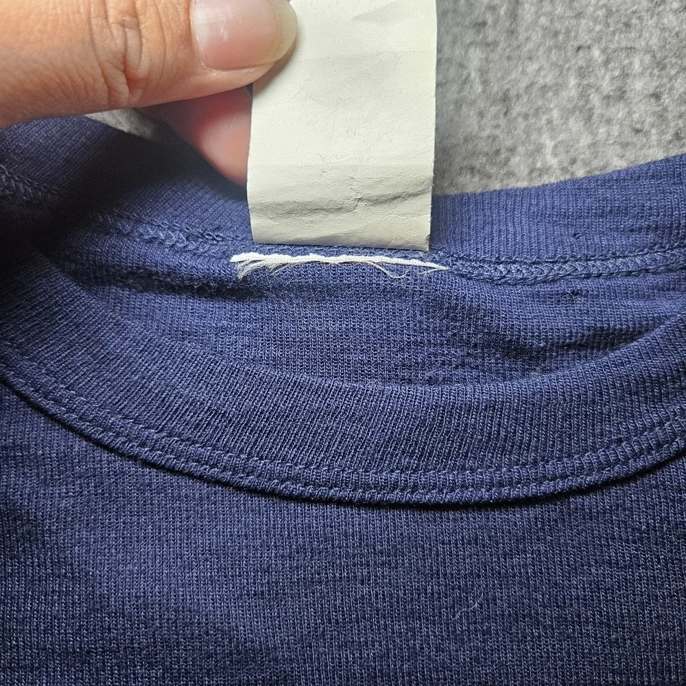 Vintage Thermal Men's Medium Blue Long Sleeve 100% Poly Undershirt USA